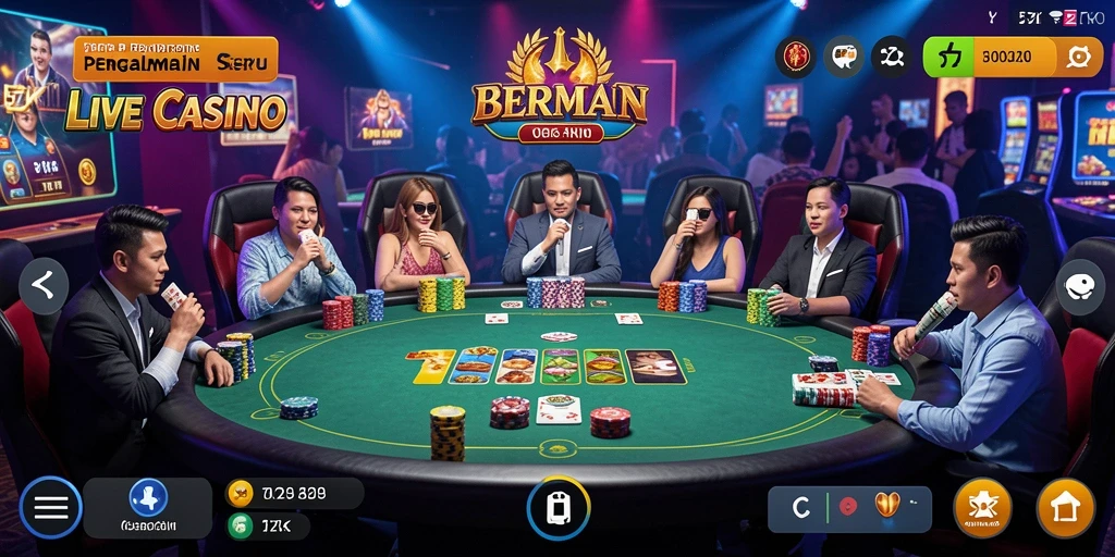 Gameplay 5ZK dalam suasana Live Casino yang mendebarkan.