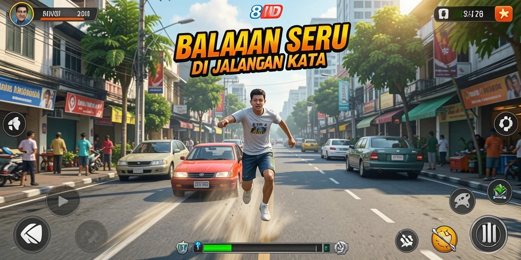 Tangkapan layar utama gameplay balapan di 8ID yang mendebarkan.