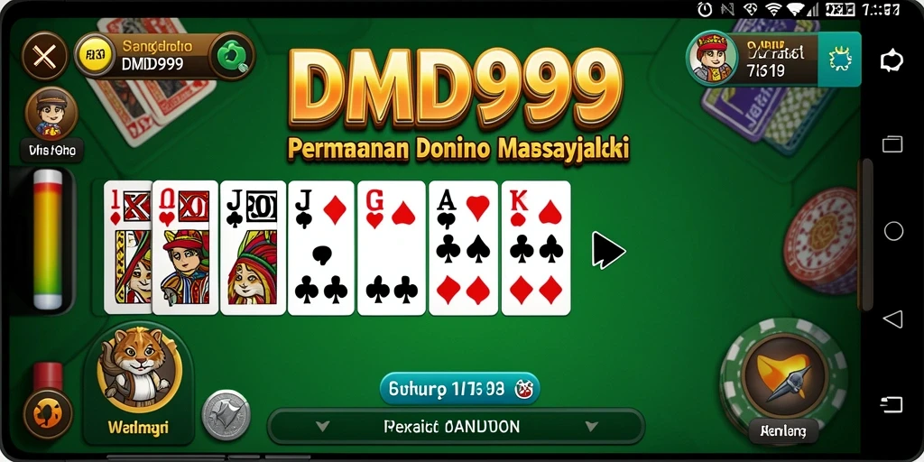 Screenshot gameplay DMD999 menampilkan momen seru bermain Domino.