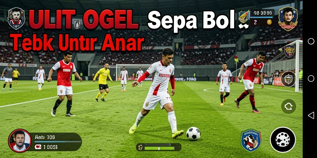Screenshot DULTOGEL menunjukkan aksi sepak bola yang seru dan mendebarkan.