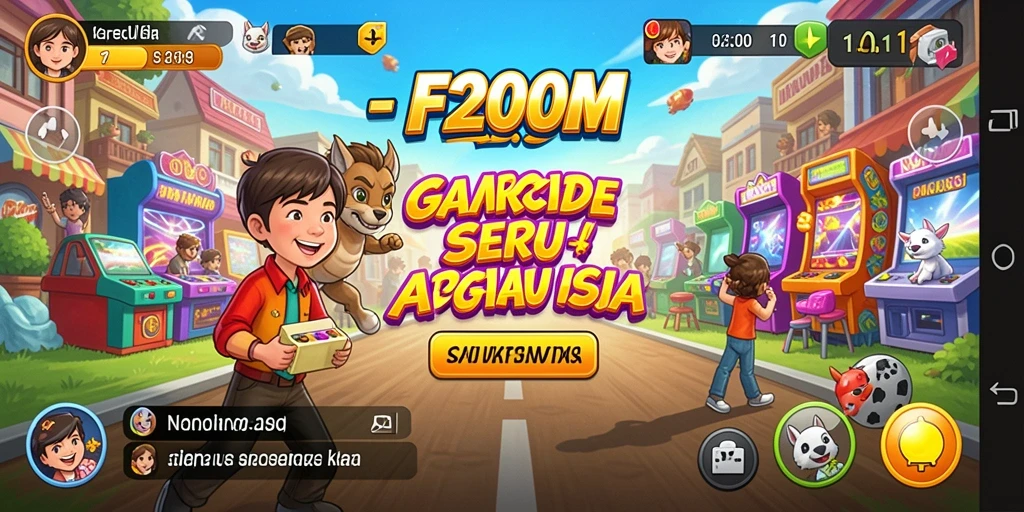 Screenshot F200M menampilkan gameplay seru dengan aksi dinamis.