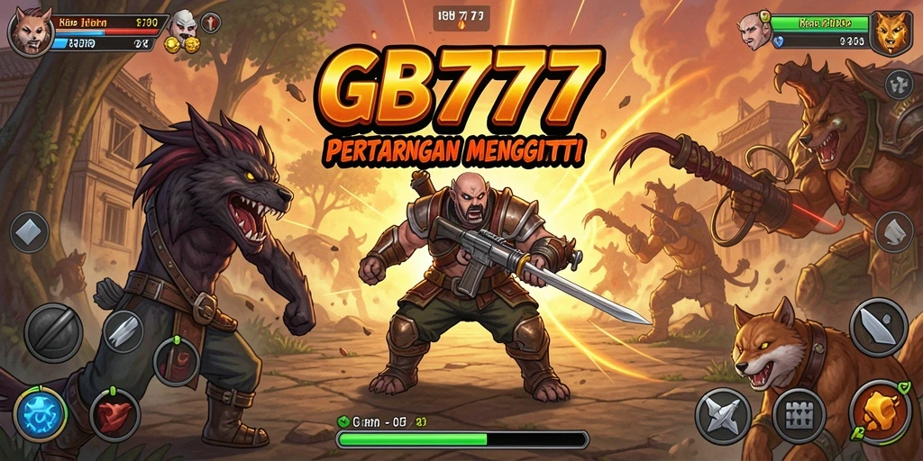 Screenshot menunjukkan aksi pertarungan seru di GB777.
