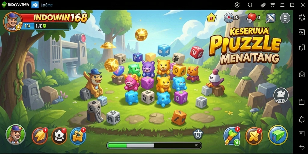 Tampilan gameplay yang menarik dari INDOWIN168 dengan berbagai teka-teki.