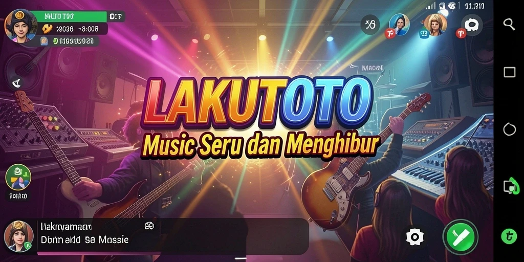 Tampilan gameplay seru dalam LAKUTOTO pada permainan musik.