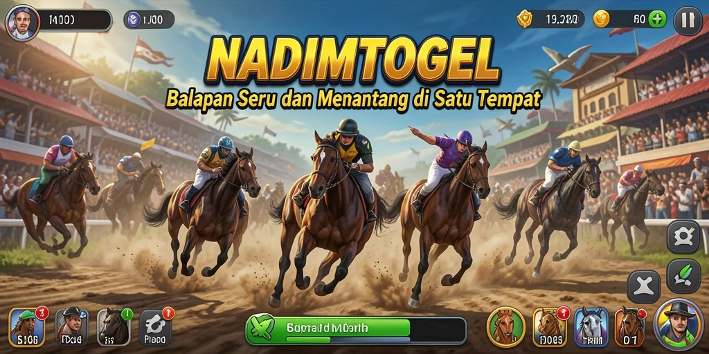 Tampilan menunjukkan aksi balapan mendebarkan di NADIMTOGEL.