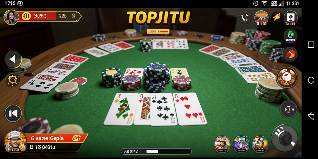 Tampilan menarik dari gameplay Gaple di TOPJITU.