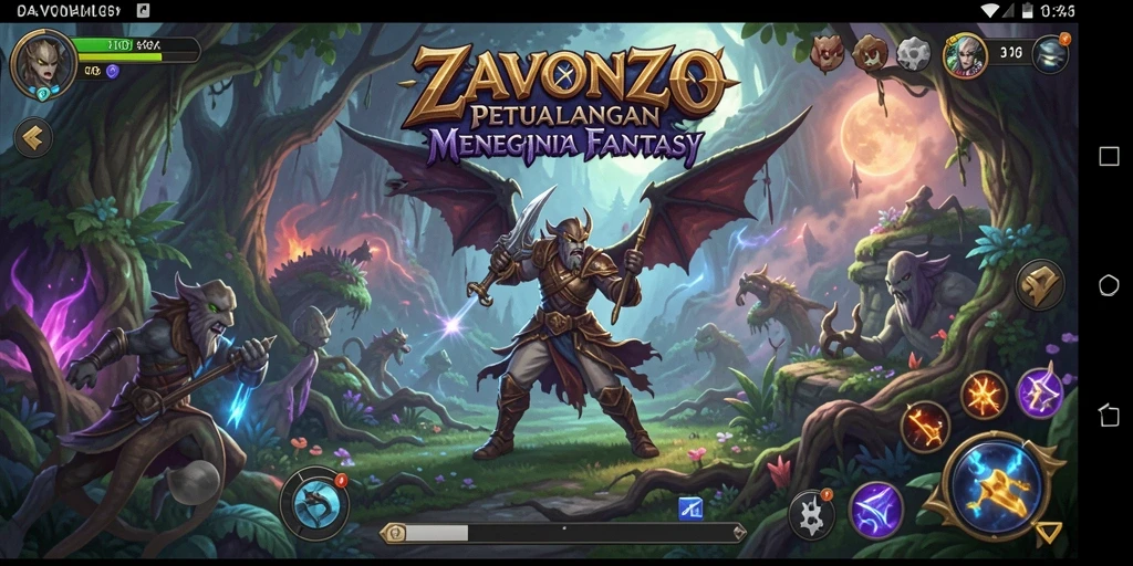 Tampilan gameplay ZAVONZO yang menakjubkan dan penuh aksi.